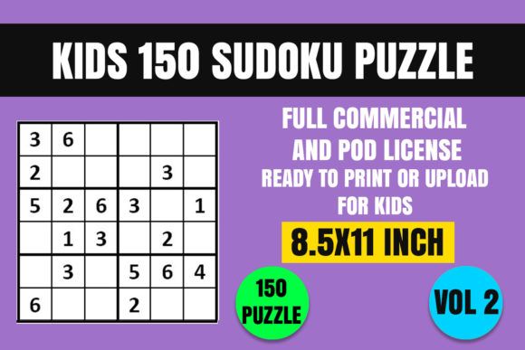 Kids sudoku puzzle bookx vol graphic by svgmode