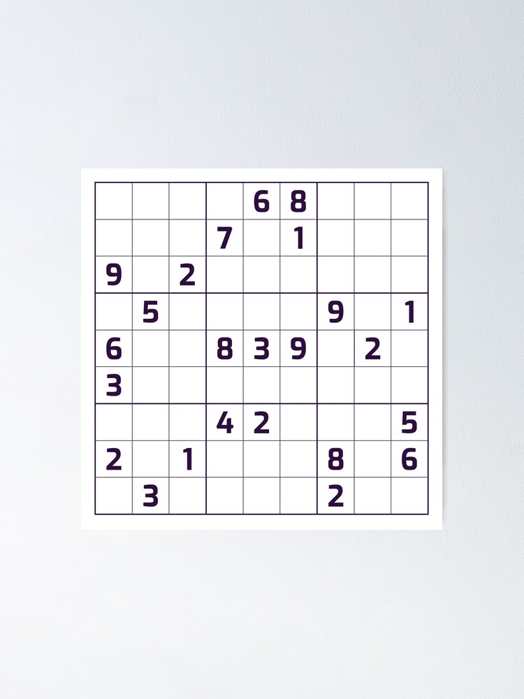 Sudoku puzzle black and white puzzle poster for sale by beanibooi