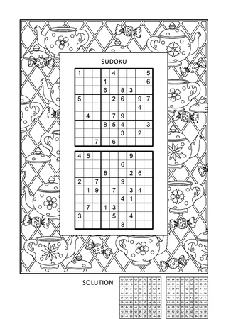 Puzzle and coloring activity page for grown