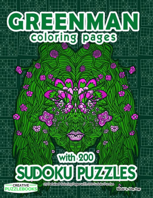 Greenman coloring pages with sudoku puzzles detailed coloring pages with sudoku puzzles by creative puzzlebooks paperback barnes noble