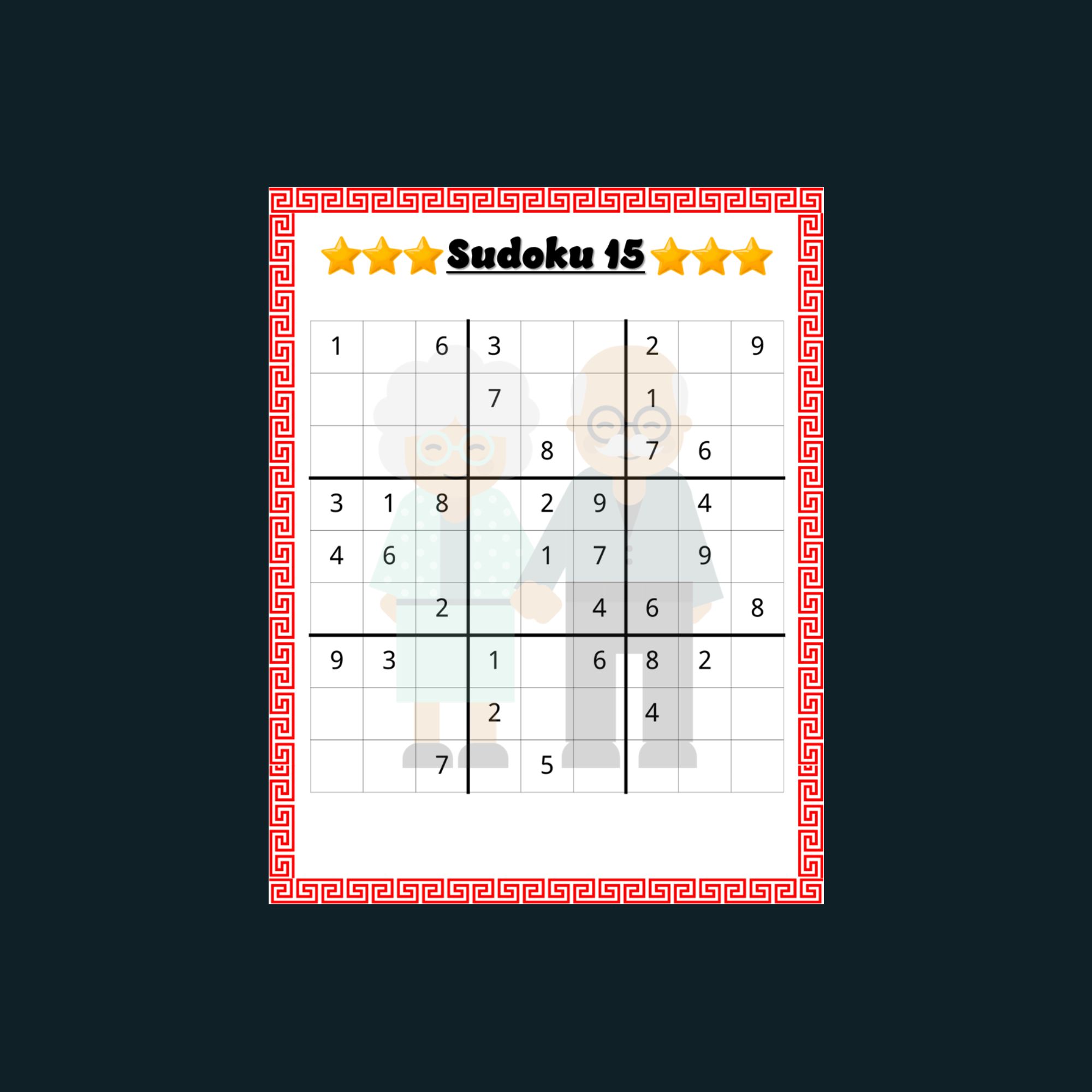 Printable grandparents day sudoku with solution