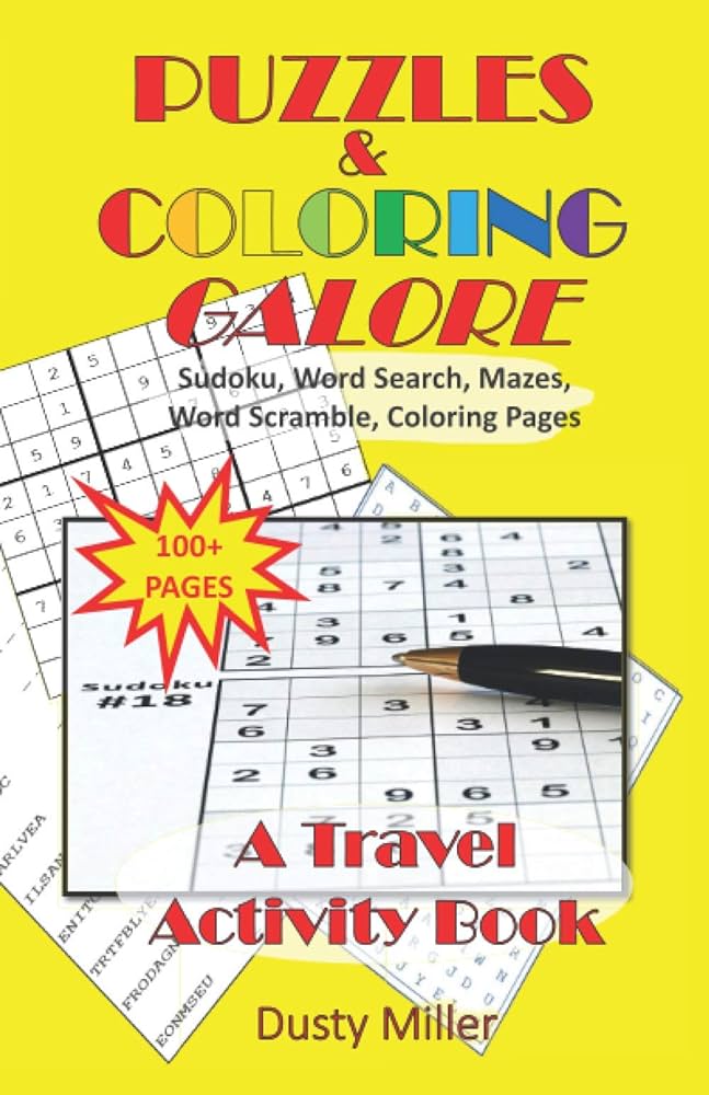 Puzzles coloring galore sudoku word search mazes word scramble coloring pages miller dusty books