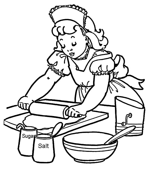 Coloring pages baking cookies coloring pages