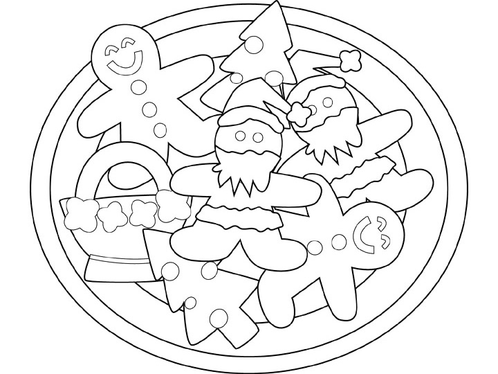 Christmas cookies coloring pages