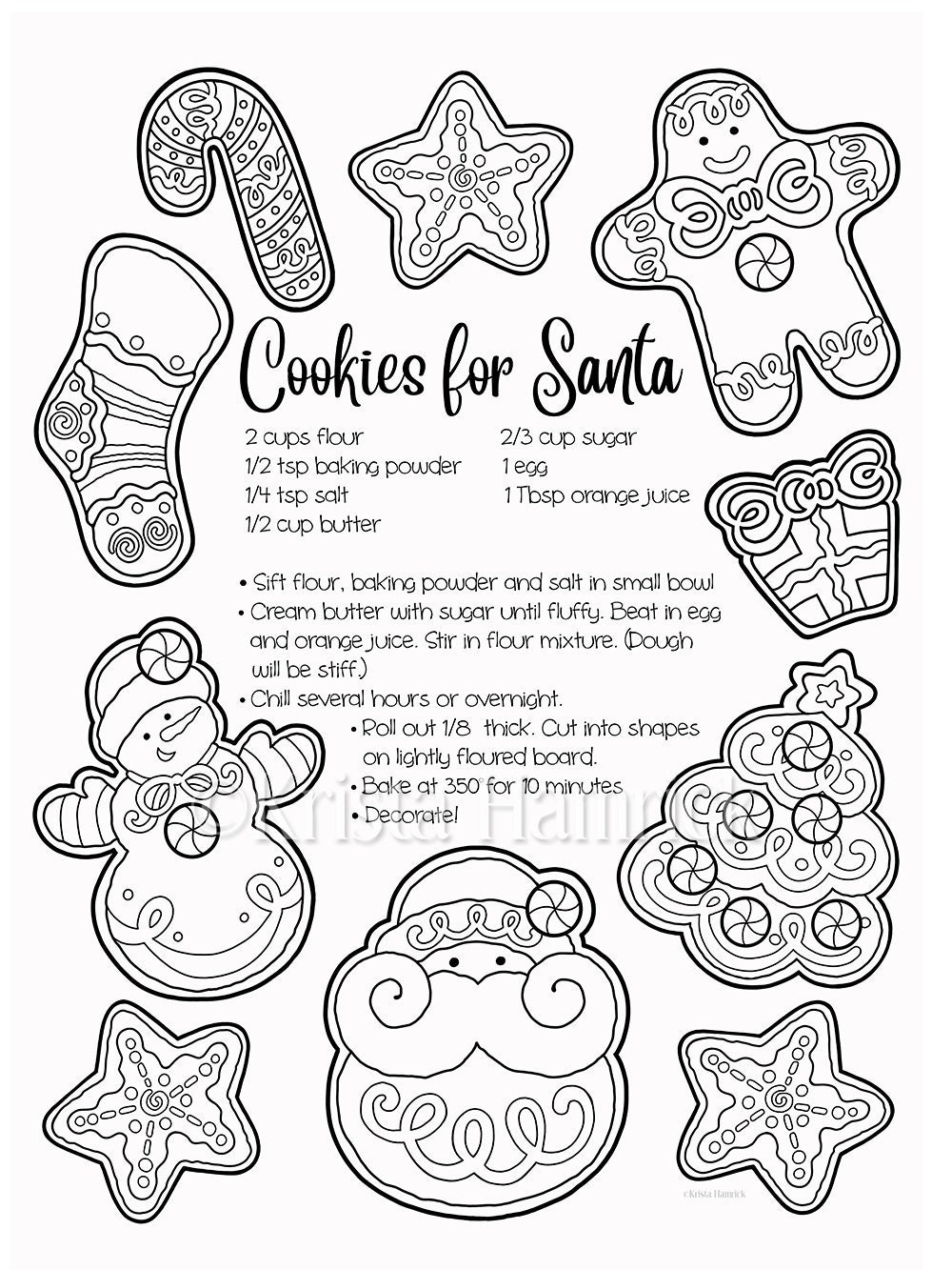 Christmas cookies a letter for santa coloring pages for christmas x download now