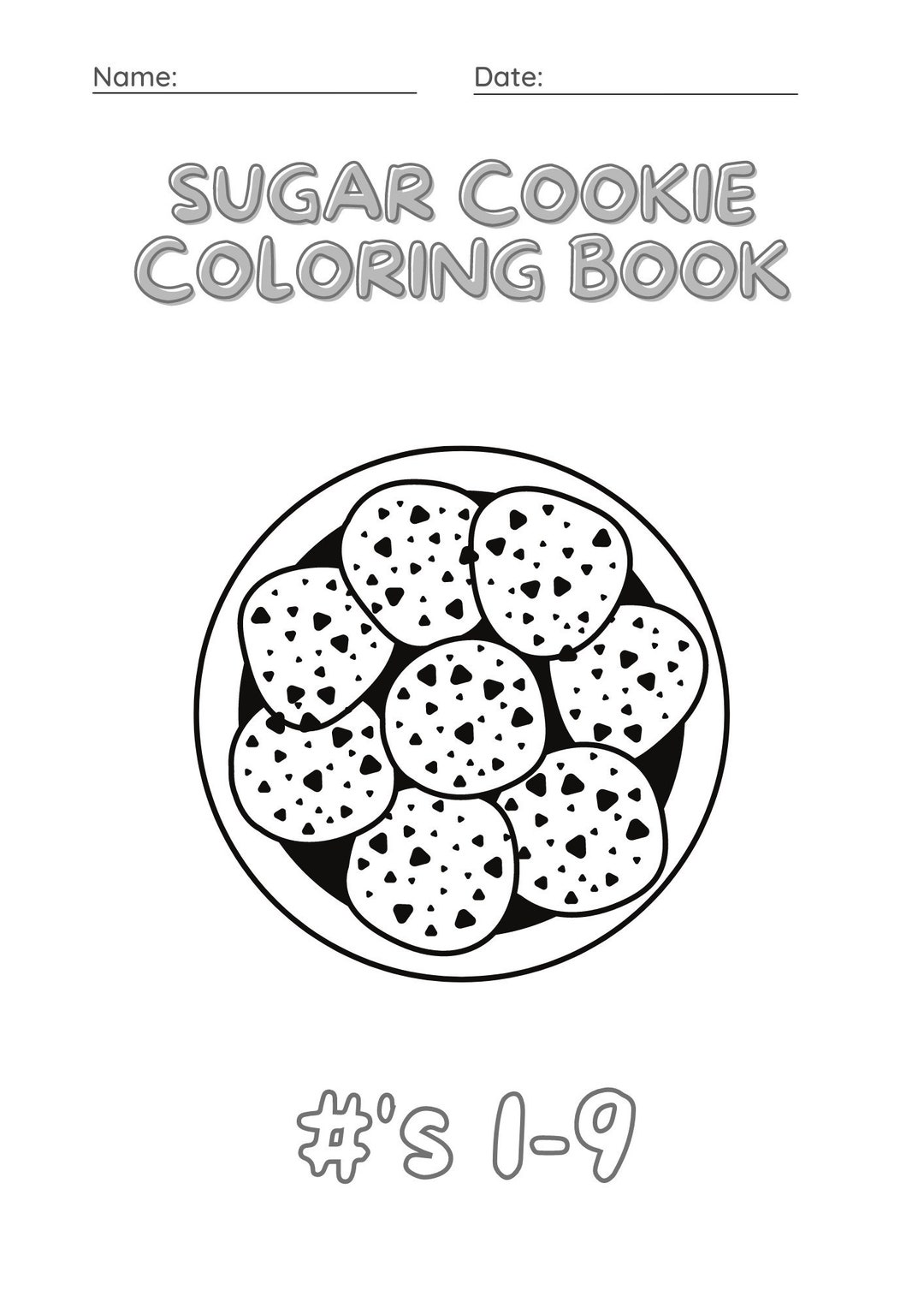 Sugar cookie coloring book numbers