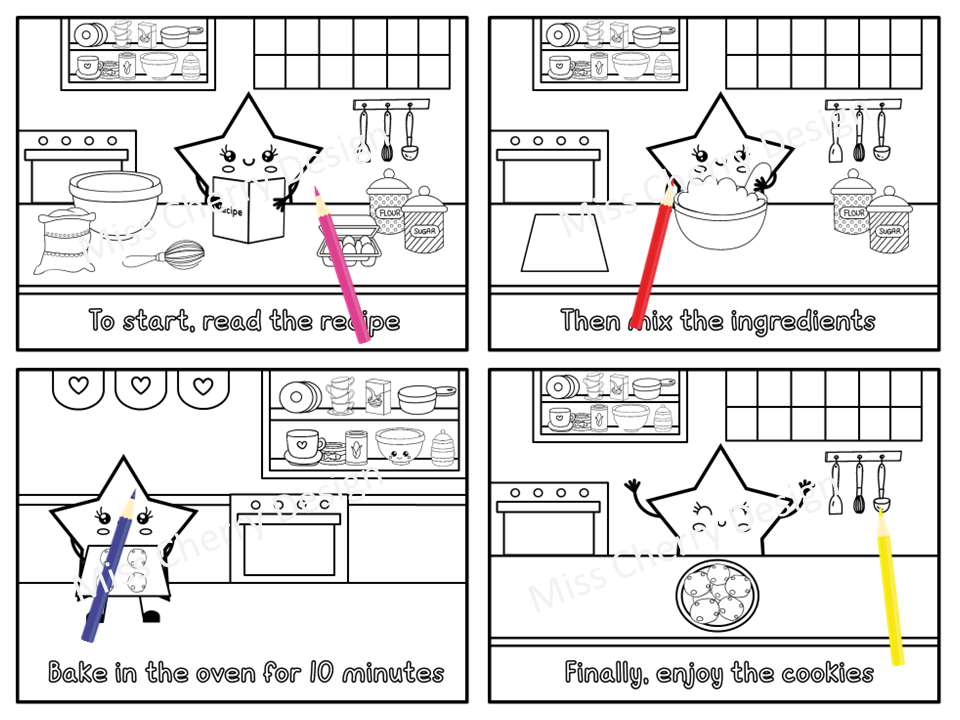 How to make cookie â coloring book pages for kids made by teachers