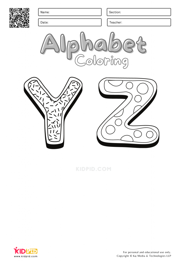 Sugar cookie alphabet coloring worksheets for kids