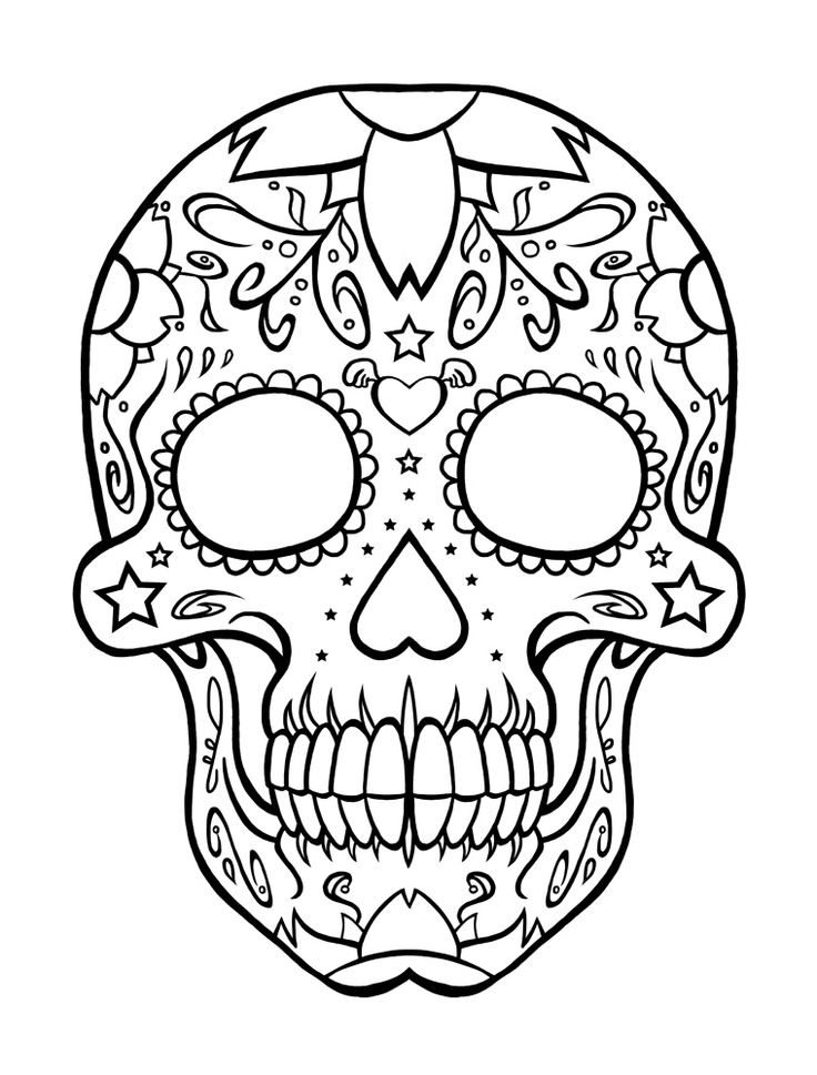 Free printable day of the dead coloring pages