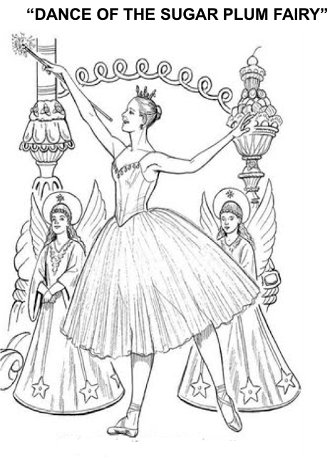 Sugar plum fairies from the nutcracker coloring page