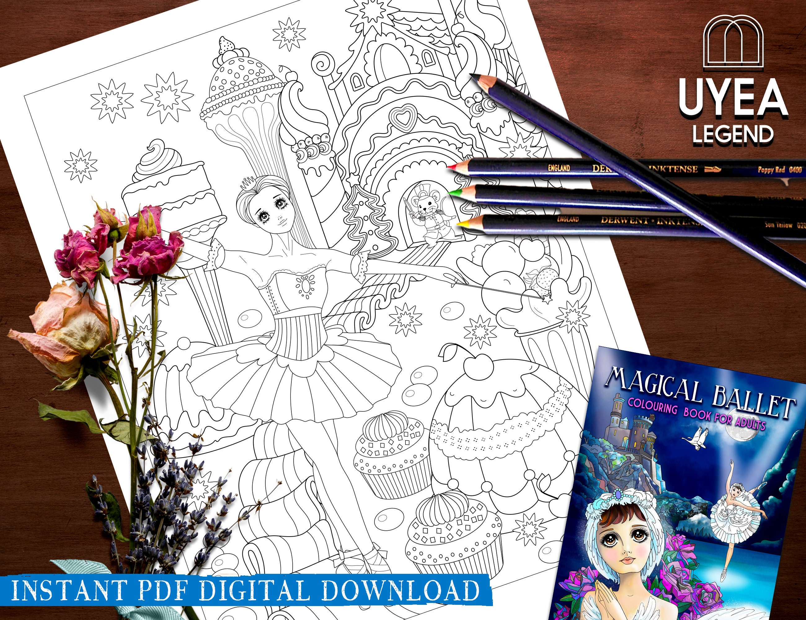 Sugar plum fairy coloring page nutcracker ballet colouring page ballet coloring instant digital download by uyea legend