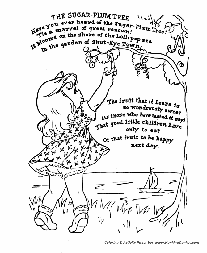 Classic mother goose nursery rhymes coloring pages classic kids the sugar plum tree nursery rhyme