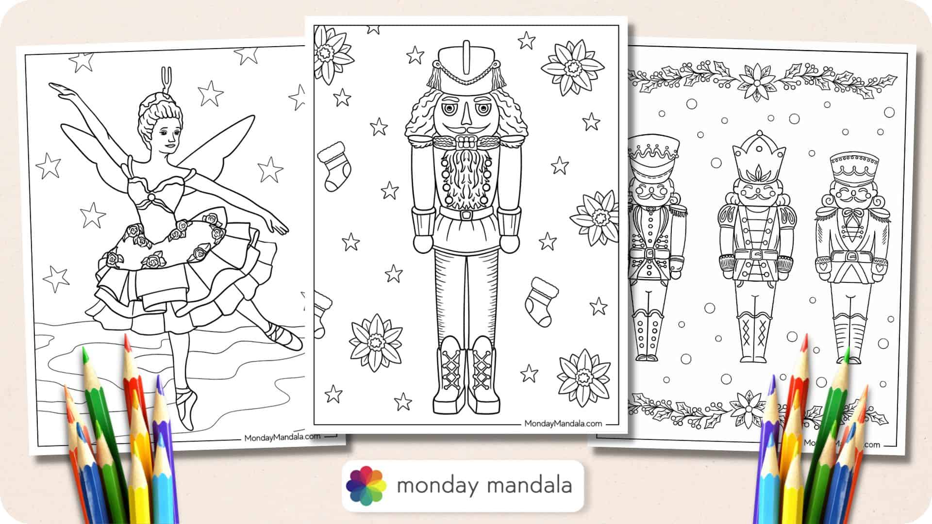 Nutcracker coloring pages free pdf printables