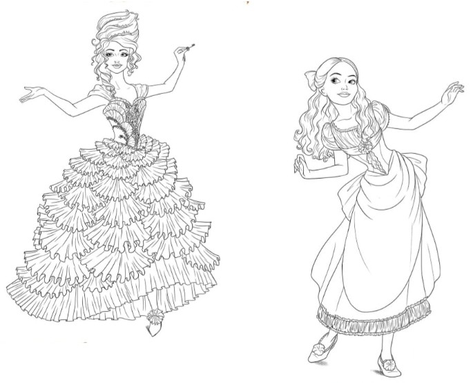 Coloring page the nutcracker and the four realms sugar plum fairy and clara