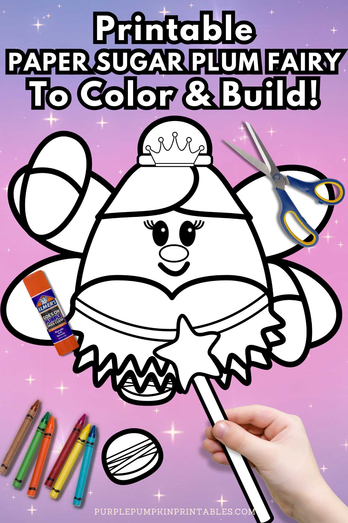 Printable color build a sugar plum fairy