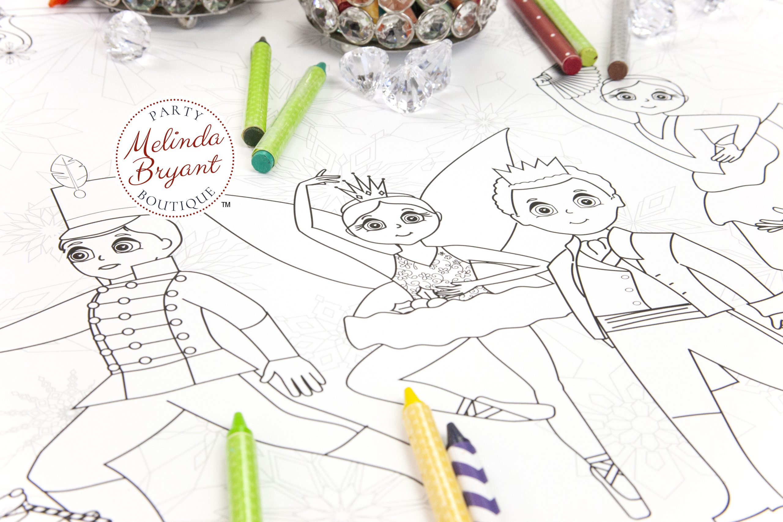 Nutcracker coloring table runner