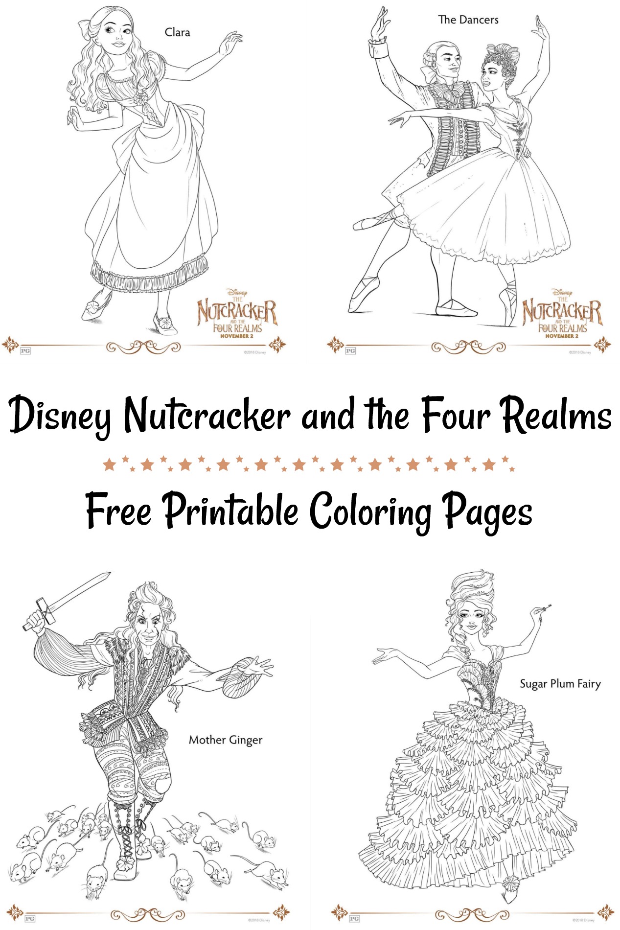 Disney nutcracker and the four realms coloring pages