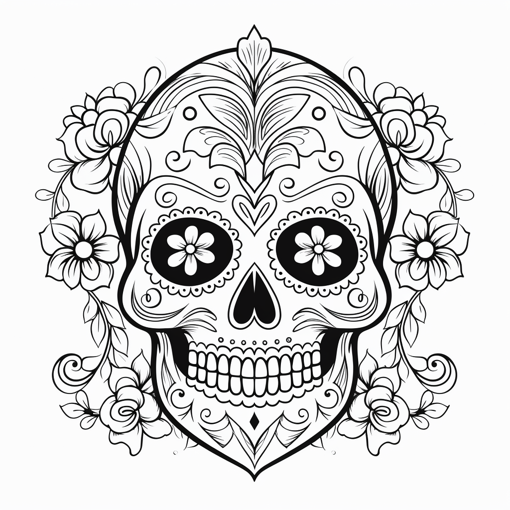 Love sugar skull coloring pages