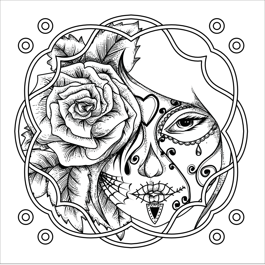 Sugar skull coloring book for adults and teens alibali