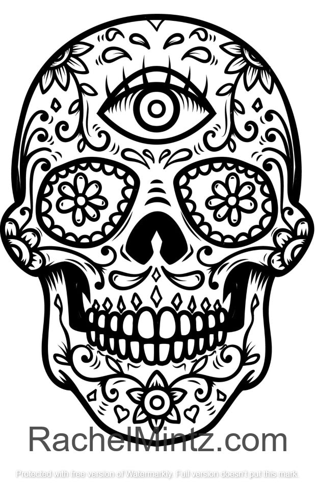 Mexican skulls coloring pdf book