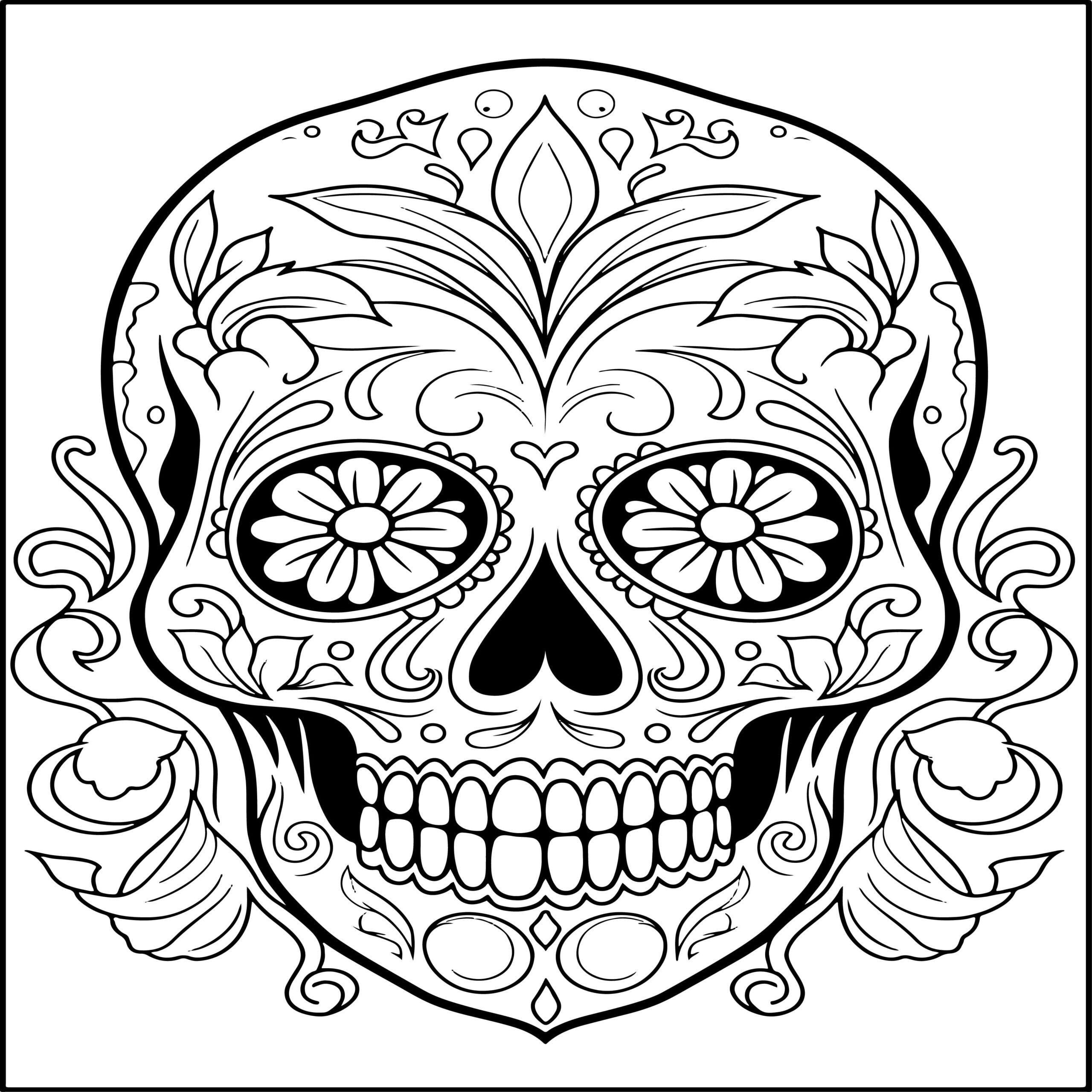 Sugar skulls coloring book with beautiful sugar skull illustrations designs made by teachers