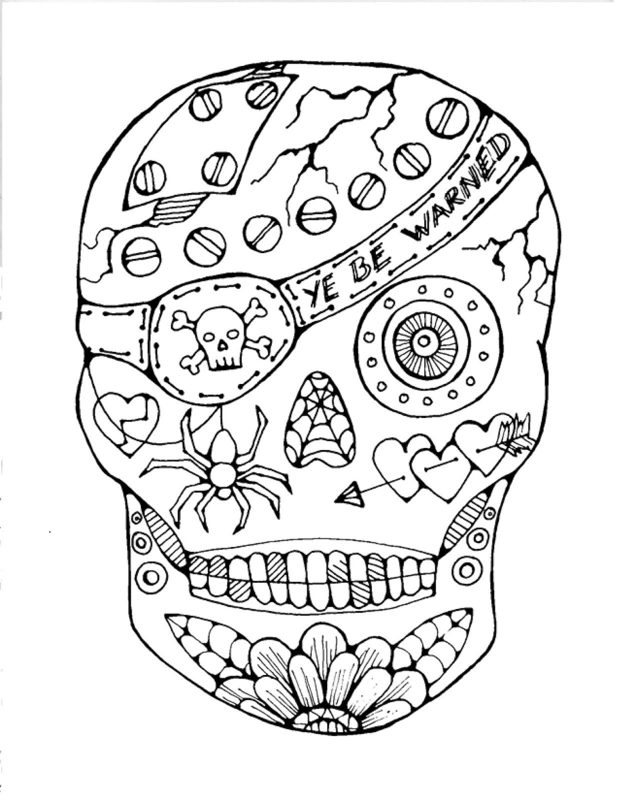 Sugar skull coloring pages