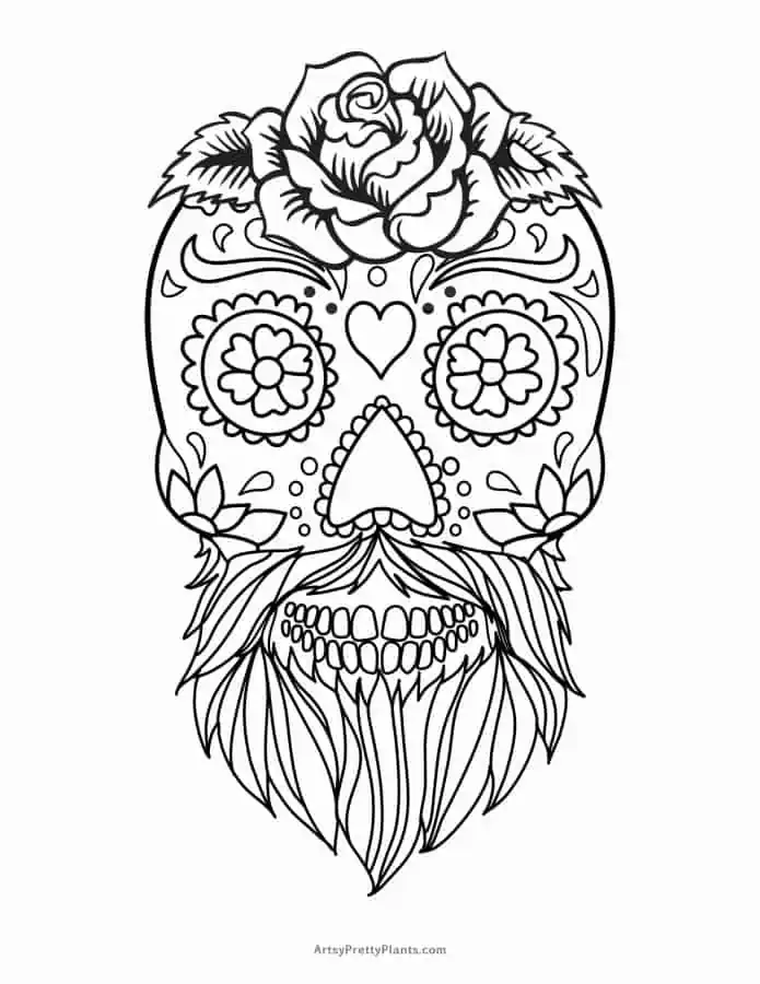 Free sugar skull coloring pages