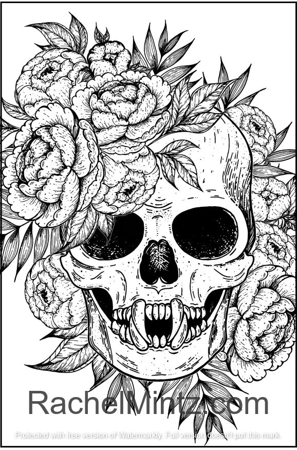 Floral skulls