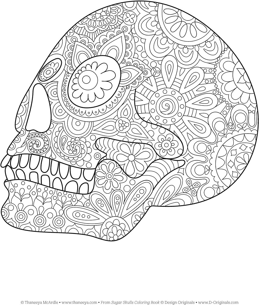 Sugar skulls coloring book coloring is fun design originals fun quirky art activities inspired by the day of the dead from thaneeya mcardle extra