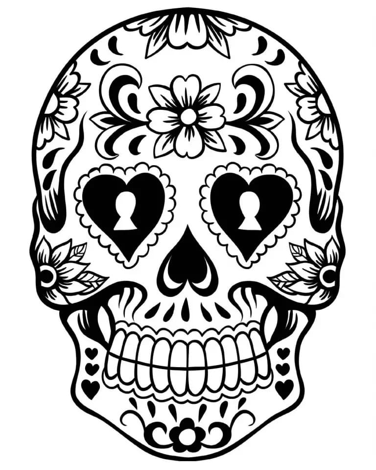 Sugar skull sheets coloring page