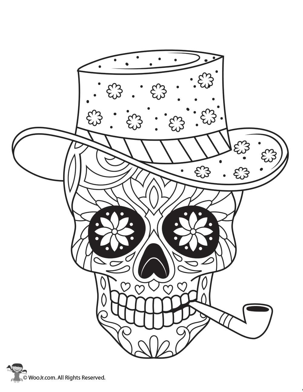 Sugar skulls adult coloring page woo jr kids activities childrens publishing skull coloring pages animal coloring pages coloring pages