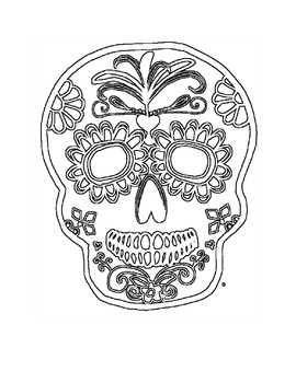 Sugar skulls coloring pages for halloween and the day of the dead