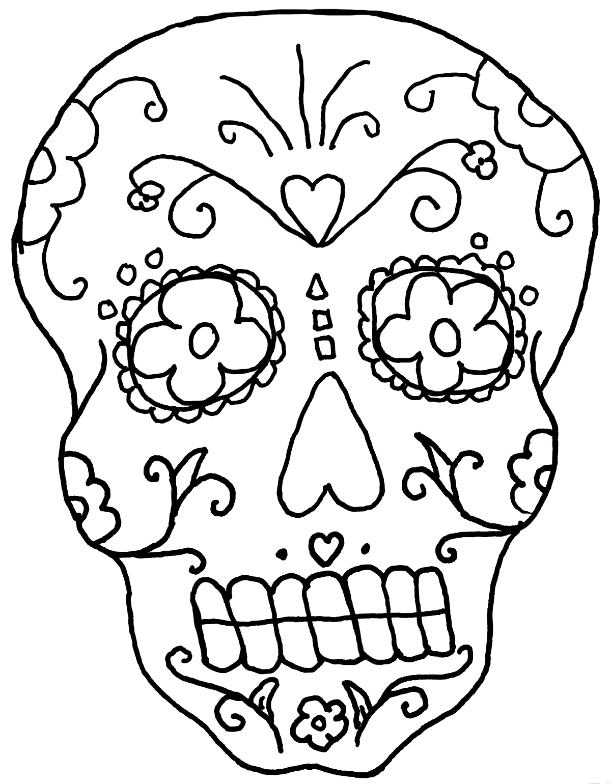 Free printable day of the dead coloring pages