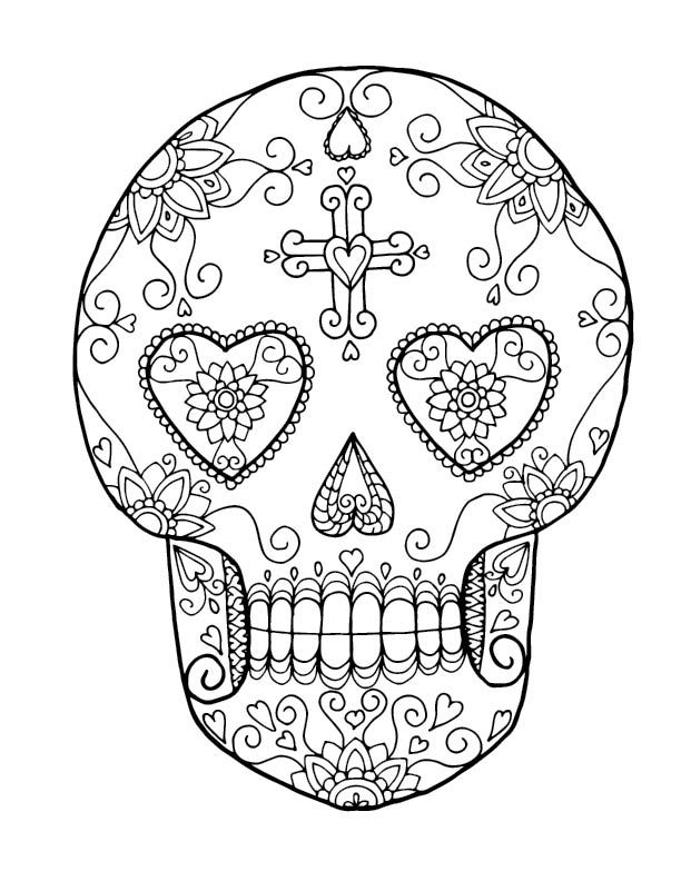 Heart sugar skull coloring pages skull coloring pages elephant coloring page sugar skull drawing