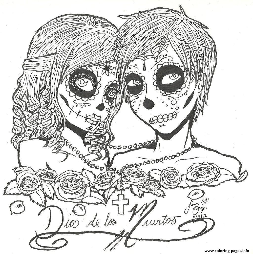 Print skull sugar couples love coloring pages skull coloring pages love coloring pages detailed coloring pages