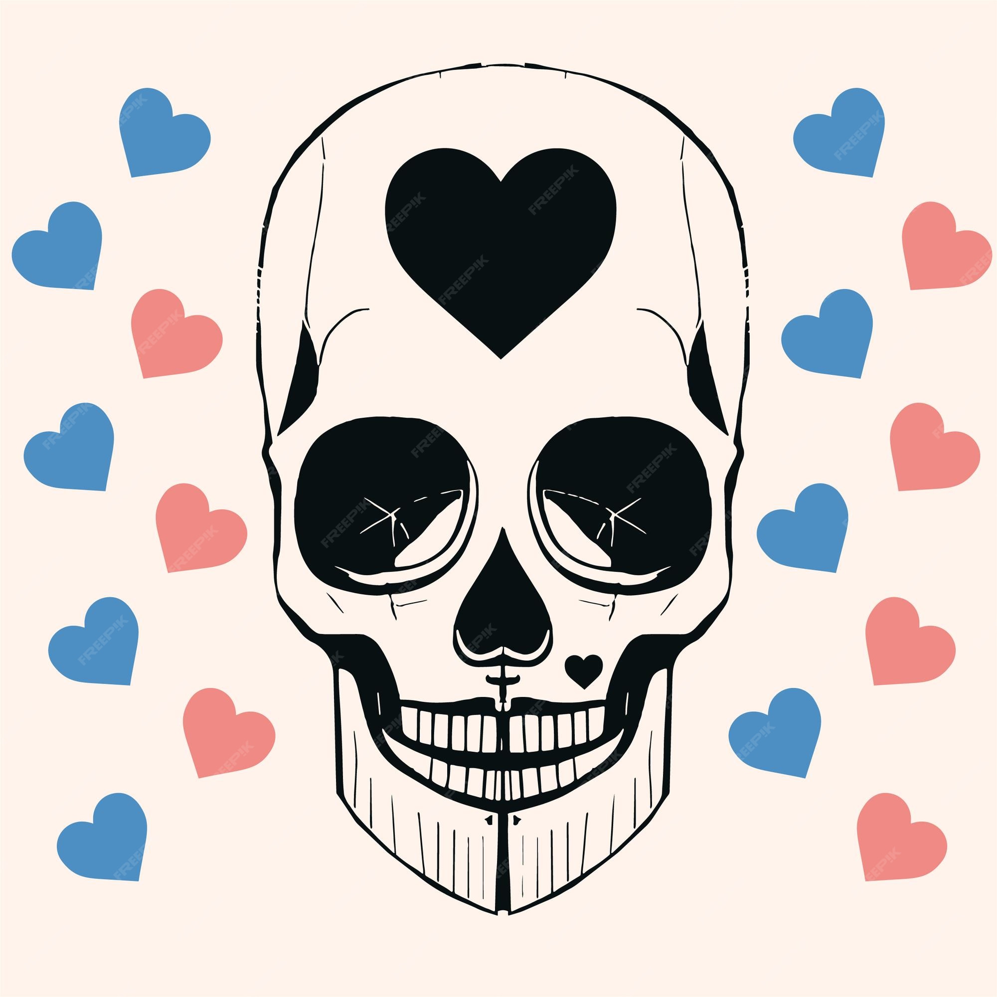 Premium vector girly female sugar skull coloring pages hand drawn vector colored clip art