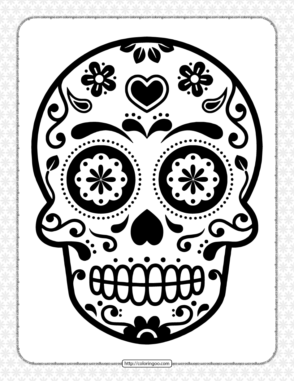 Sugar skull coloring pages for kids