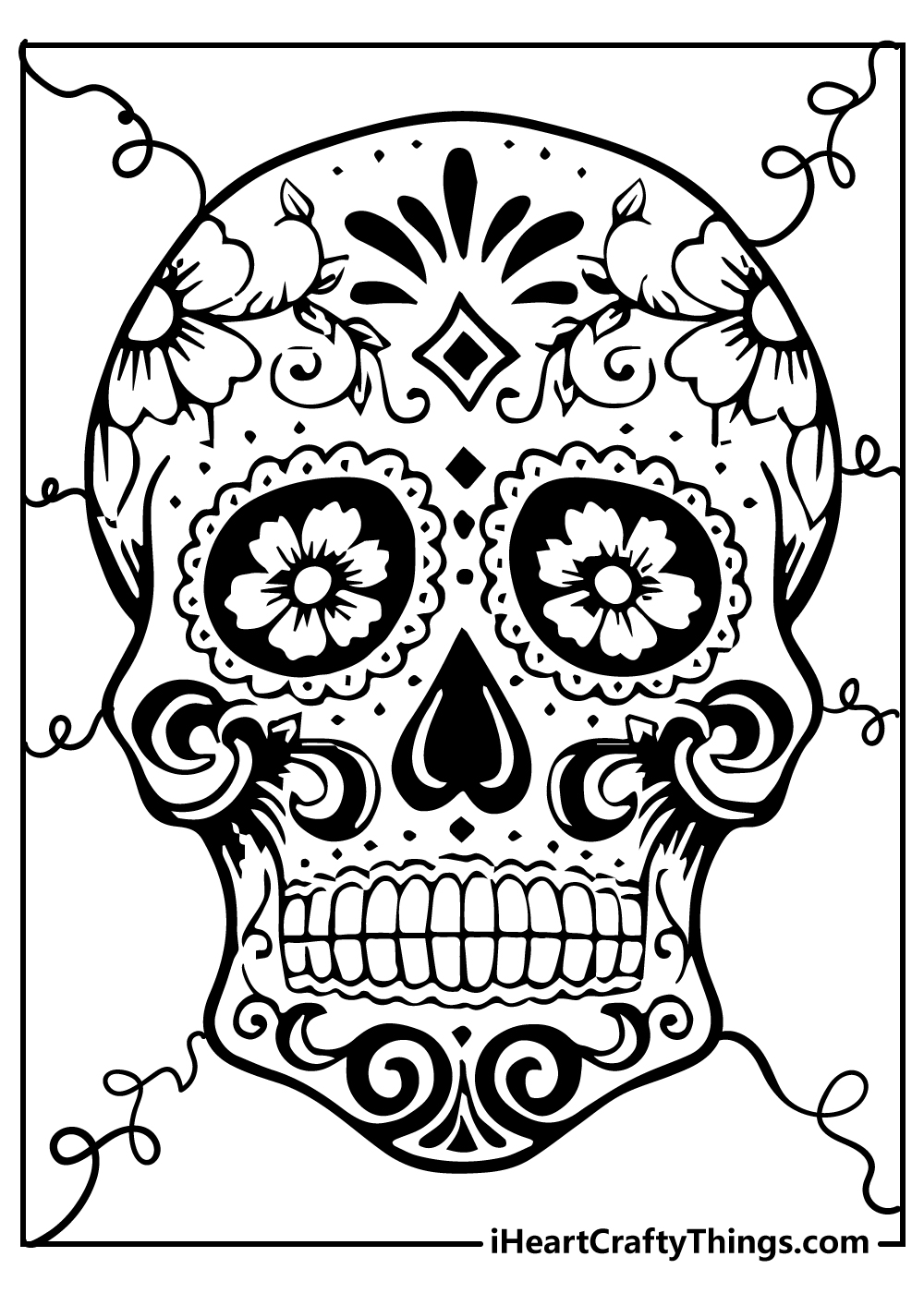 Sugar skull coloring pages free printables