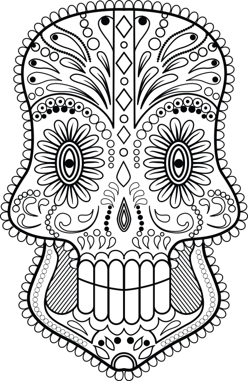 Sugar skull advanced coloring