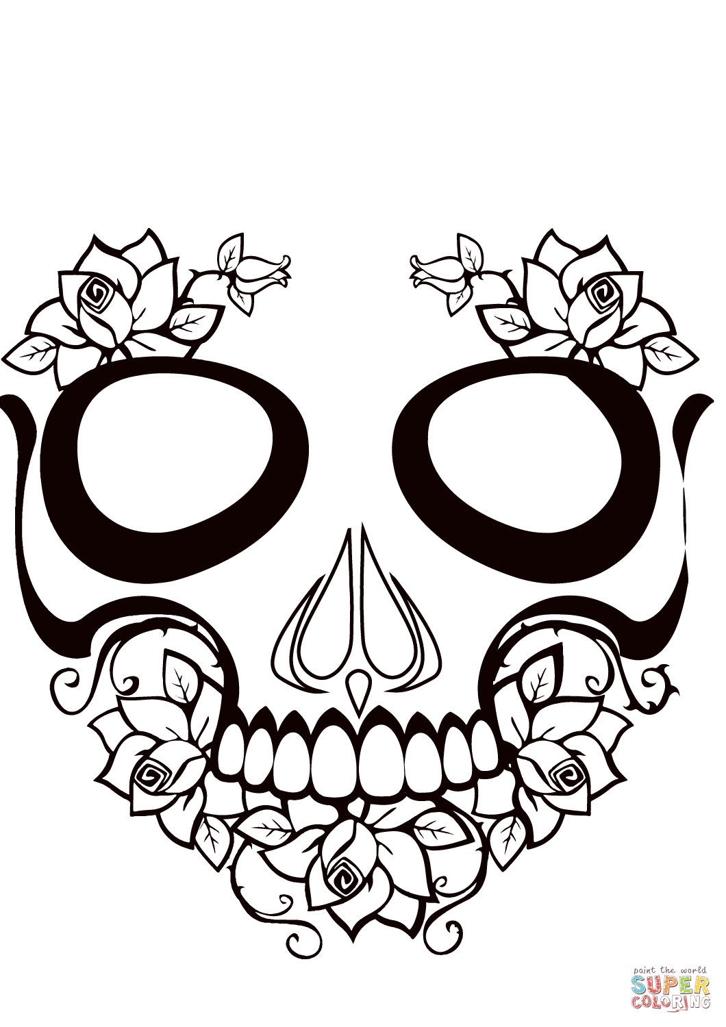 Sugar skull coloring page free printable coloring pages