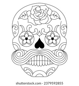 Day dead coloring pages royalty