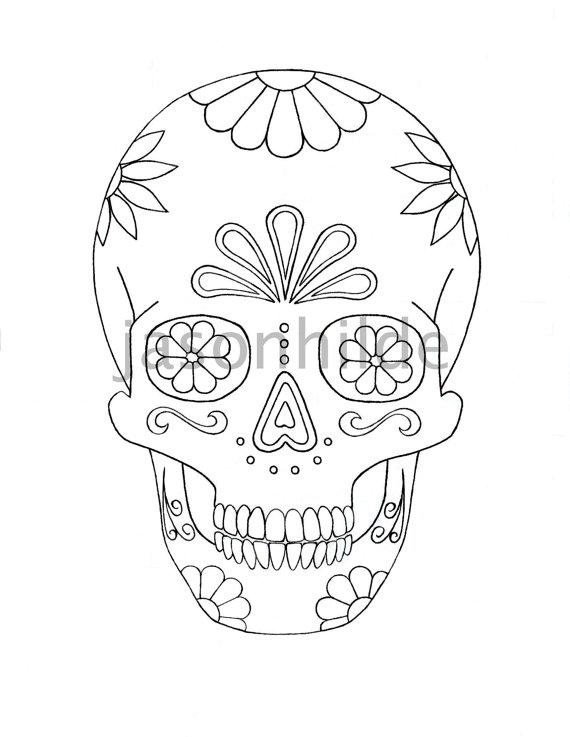 Sugar skull coloring page by jasonhilde on
