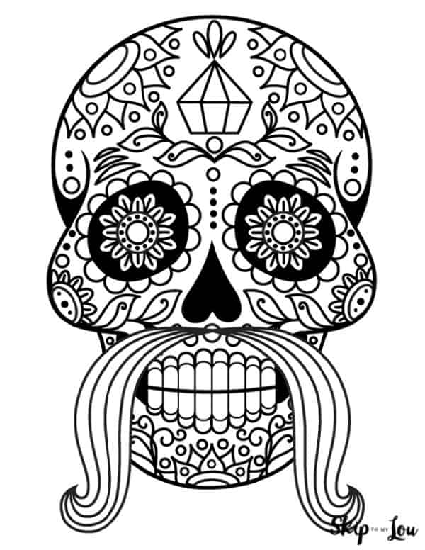 Sugar skull coloring pages skip to my lou
