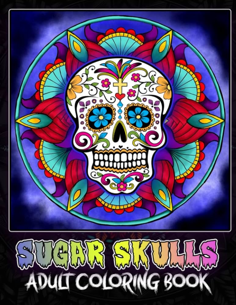 Adult coloring book sugar skull