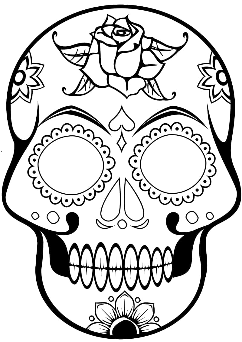 Amazing sugar skull coloring page