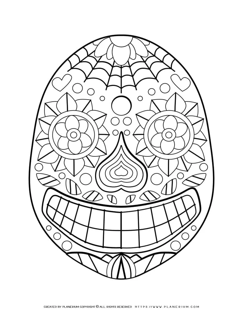 Sugar skull outline