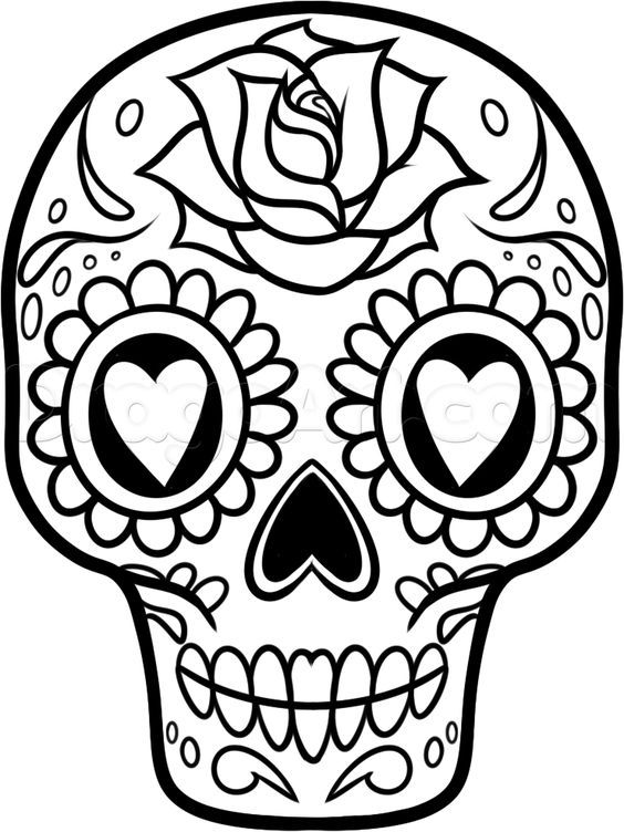 How to draw a sugar skull easy step easy skull drawings skull coloring pages simple skull drawing