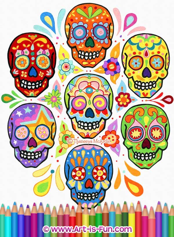 Sugar skull coloring pages