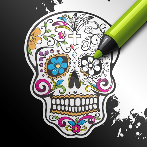 Sugar skull coloring pages by branislav ristivojevic