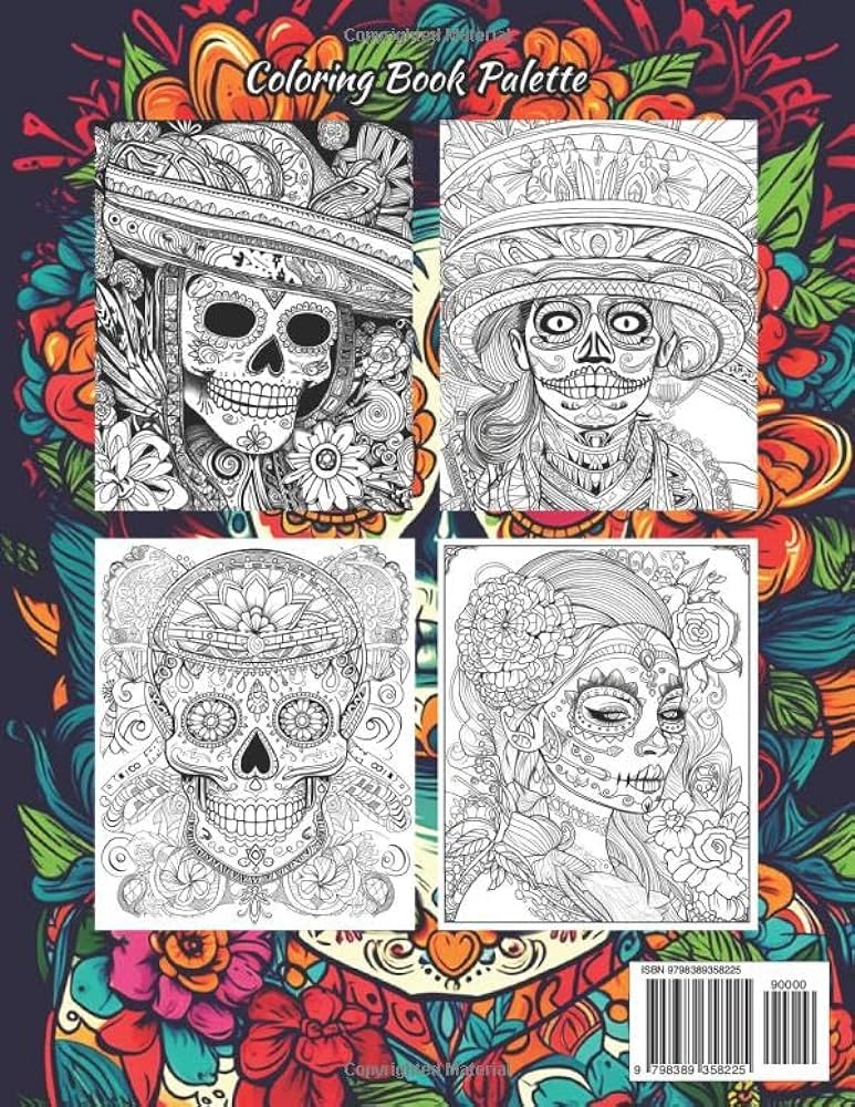 Cinco de mayo coloring book for women mexin day of the dead coloring pages a relaxing and intrite collection of sugar skulls foods and detailed illustrations inspired by dia de los muertos